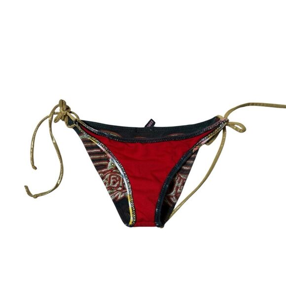 Betty Bangs Red & Black Dream On Aerosmith Rhinestone Cheeky Bikini Bottom - Picture 11 of 13